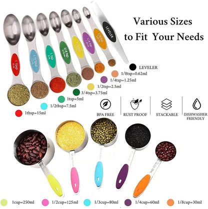 Cilifer®Stainless Steel Magnetic Measuring Spoons Set