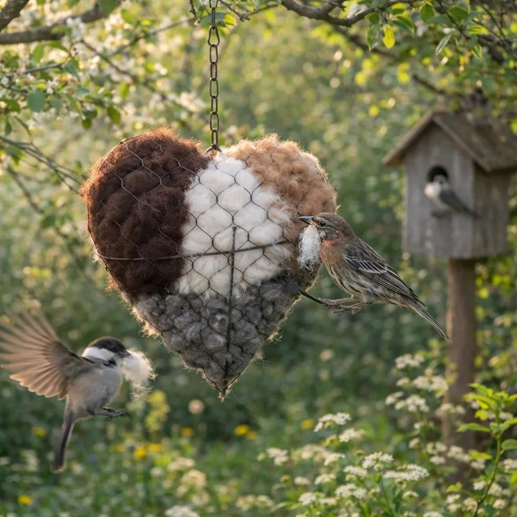 Cilifer®Handmade Alpaca Fiber Bird Nesting Heart 🏡