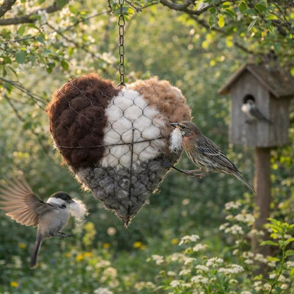 Cilifer®Handmade Alpaca Fiber Bird Nesting Heart 🏡