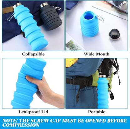 Cilifer®🏆Hot Sale🔥🔥Silicone foldable water bottle – Ideal for sports. travel & outdoor – Reusable & BPA-free