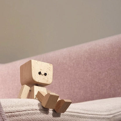 CZTICLE®Handmade Shaking Feet Wooden Doll - Sways with 12PCS Magnetic Expressions