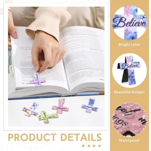Cilifer®📖16 Pcs Magnetic Cross Bookmarks Gifts for Bible Study. Readers. Teachers. Students🌸✝️