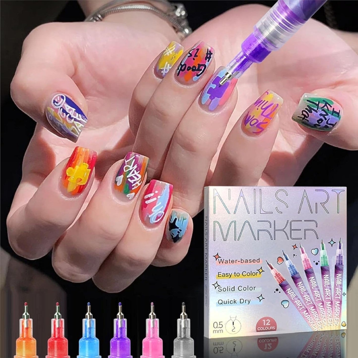 Cilifer®12 Colors Nail Art Pens Set