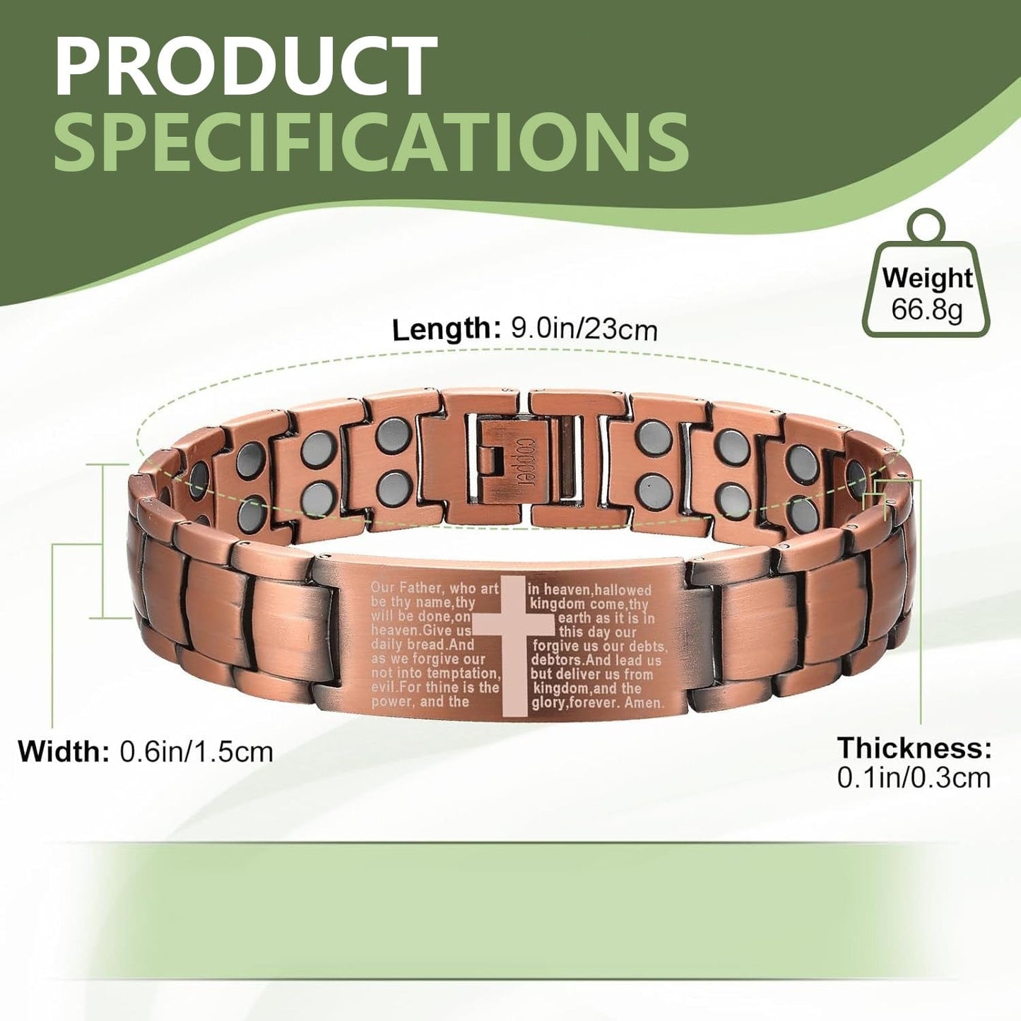 CZTICLE®🚀 Fresh Week Fresh Discounts 60% OFF - ✝Jesus Cross Magnetic Copper Bracelet