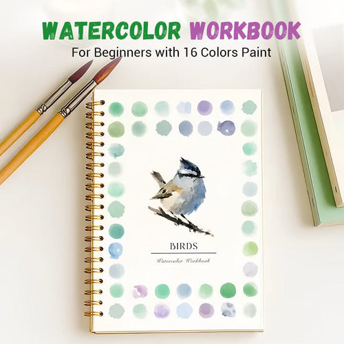Cilifer®🎁Early Xmas Sales - 50% OFF🎅Watercolor Workbook for Beginners with 16 Colors Paint