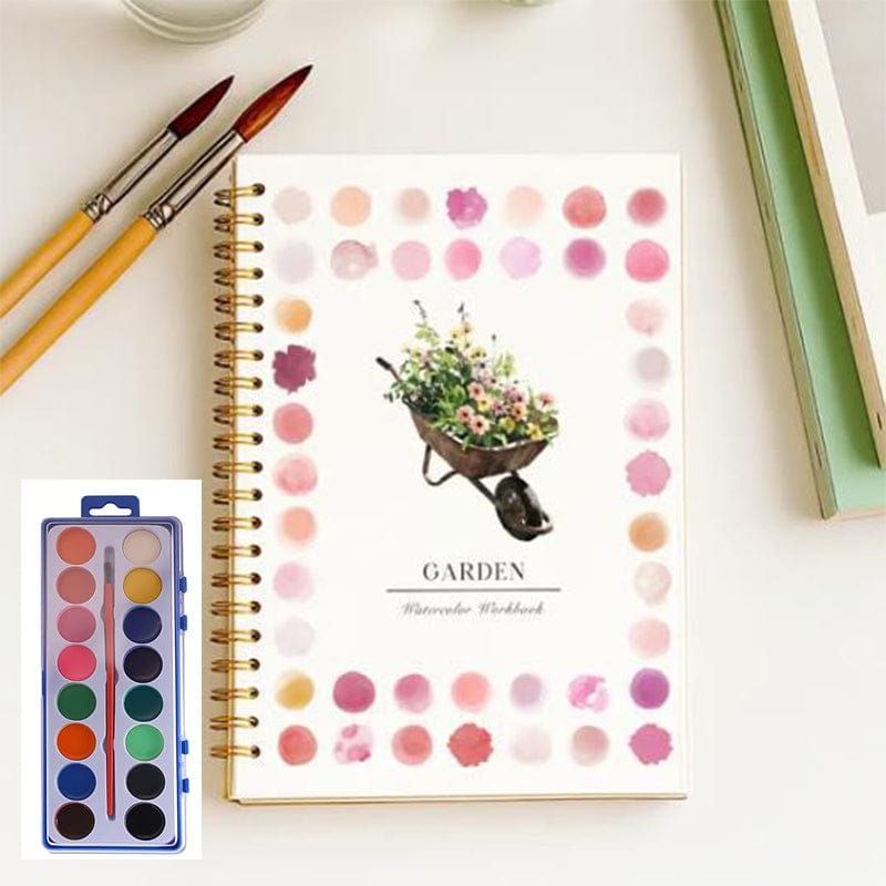 Cilifer®🎁Early Xmas Sales - 50% OFF🎅Watercolor Workbook for Beginners with 16 Colors Paint