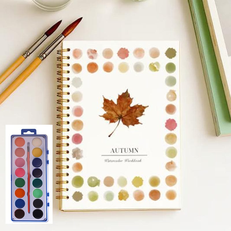 Cilifer®🎁Early Xmas Sales - 50% OFF🎅Watercolor Workbook for Beginners with 16 Colors Paint
