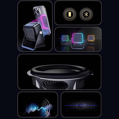 Cilifer® 🎶📱 5-in-1 Wireless Induction Speaker with Adjustable Phone Stand
